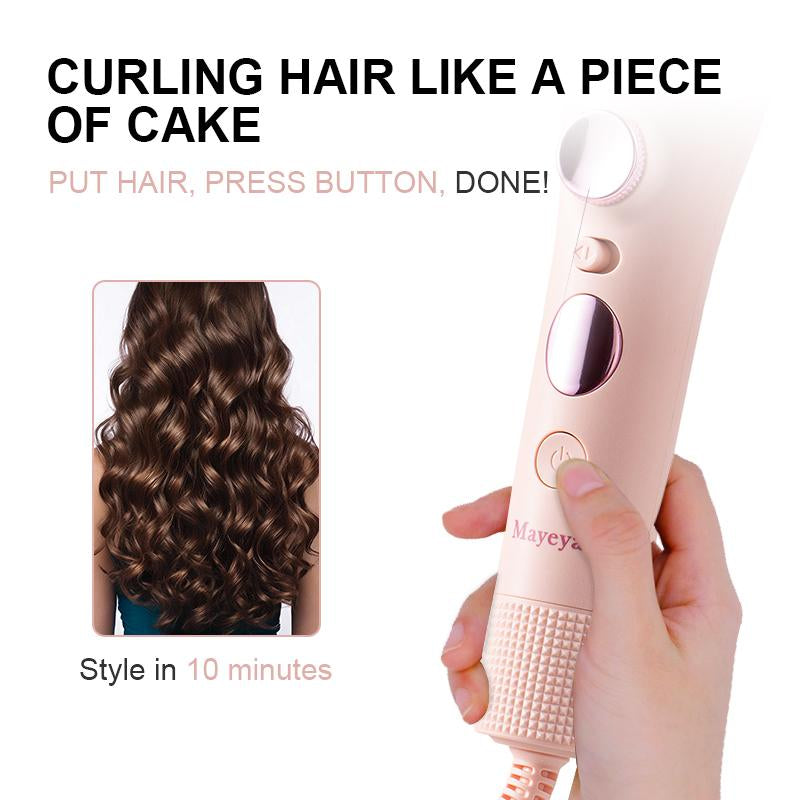 Mayeya 3-In-1 Automatic Curling and Straightening Iron |Temperature, Dual Swivel, Anti-Iron, Anti-Knot, Straightening Comb, Auto Shut-Off, Travel-Friendly Lazy Curling Tool. Professional Hair Dryer Brush with Ionic